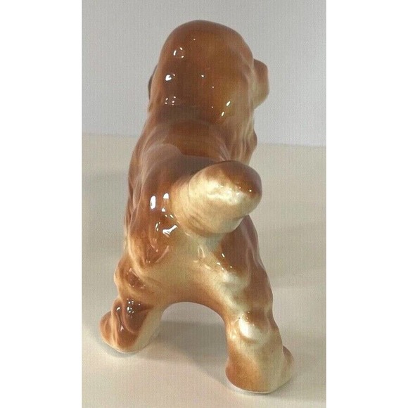 Cocker Spaniel Ceramic Figurine VTG Fawn Buff Golden Retriever Dog Statue Puppy - Picture 4 of 8